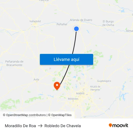Moradillo De Roa to Robledo De Chavela map