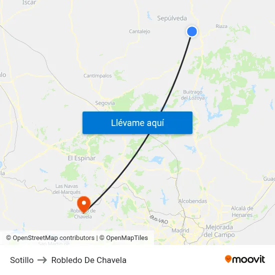 Sotillo to Robledo De Chavela map