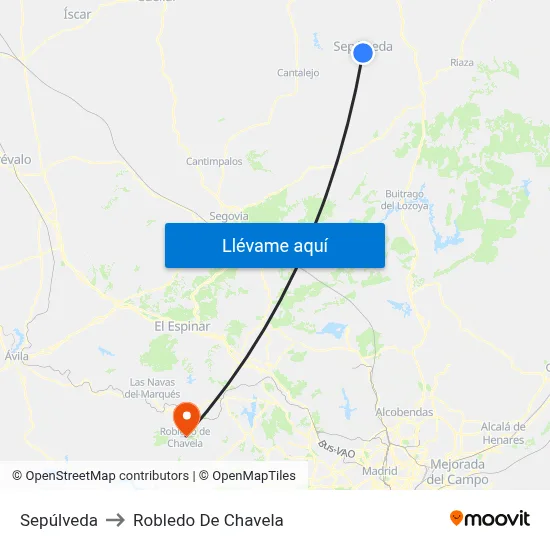 Sepúlveda to Robledo De Chavela map