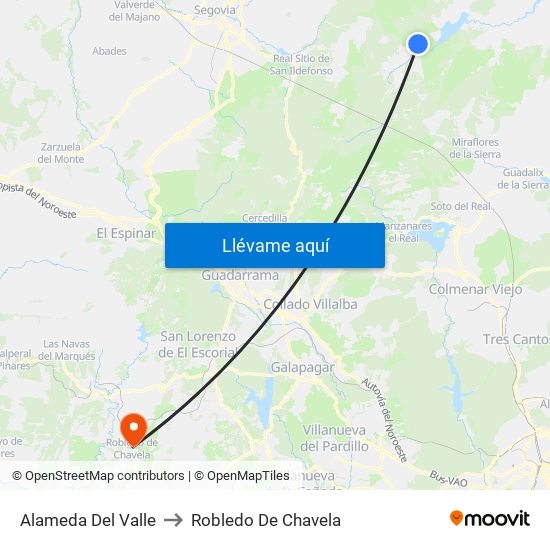 Alameda Del Valle to Robledo De Chavela map