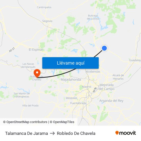 Talamanca De Jarama to Robledo De Chavela map