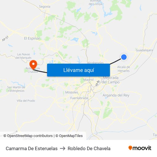 Camarma De Esteruelas to Robledo De Chavela map