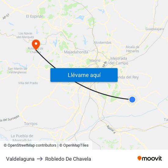 Valdelaguna to Robledo De Chavela map
