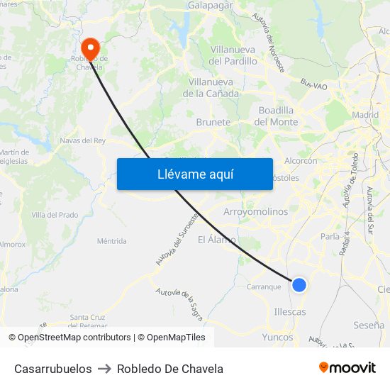 Casarrubuelos to Robledo De Chavela map