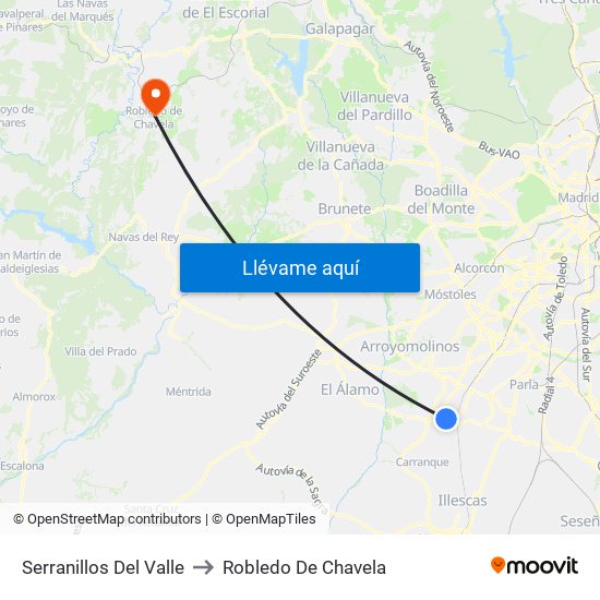Serranillos Del Valle to Robledo De Chavela map