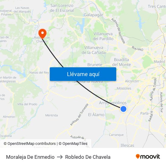Moraleja De Enmedio to Robledo De Chavela map