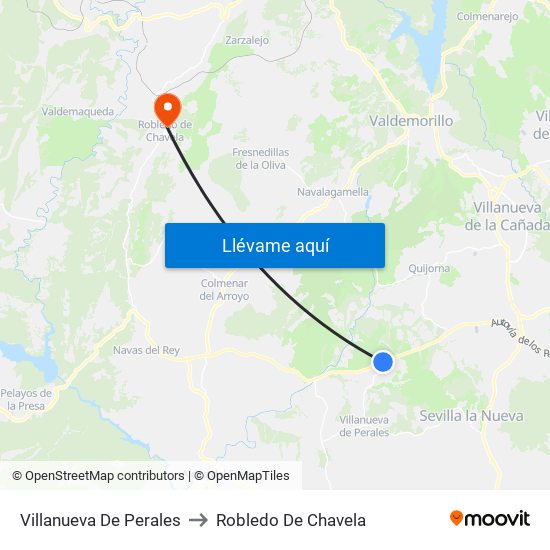 Villanueva De Perales to Robledo De Chavela map