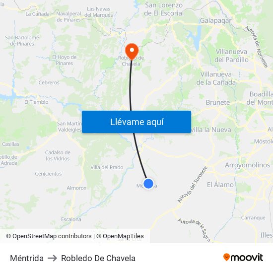 Méntrida to Robledo De Chavela map