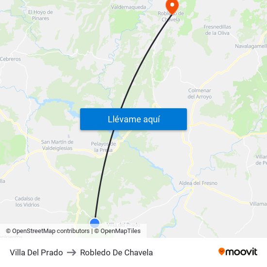 Villa Del Prado to Robledo De Chavela map
