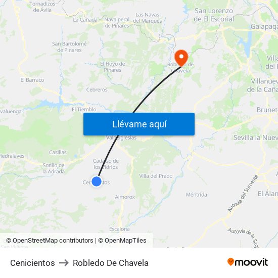 Cenicientos to Robledo De Chavela map