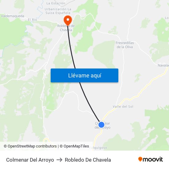 Colmenar Del Arroyo to Robledo De Chavela map