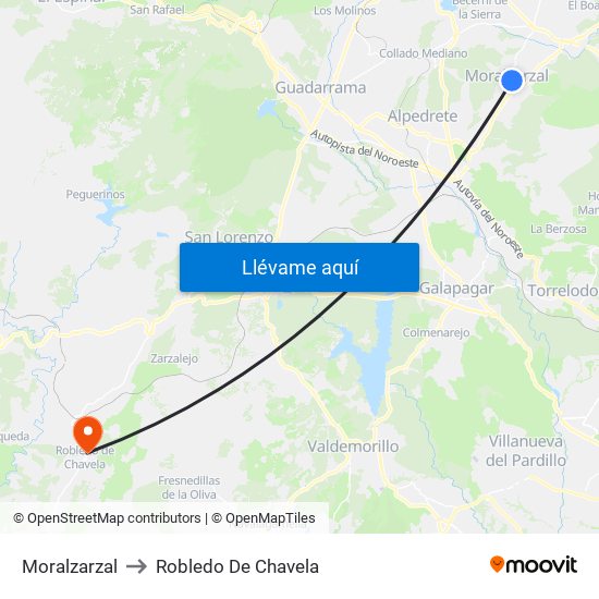 Moralzarzal to Robledo De Chavela map