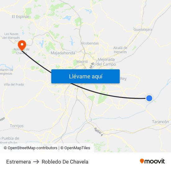 Estremera to Robledo De Chavela map