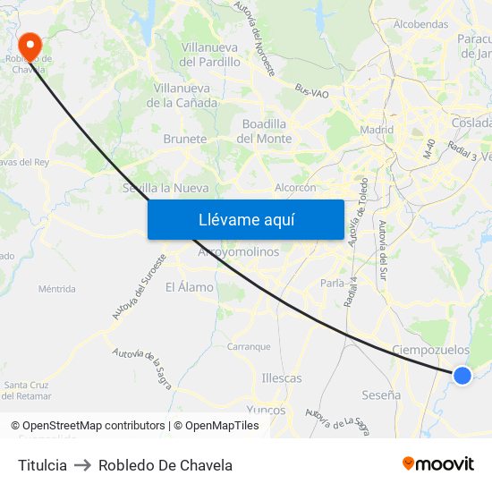 Titulcia to Robledo De Chavela map