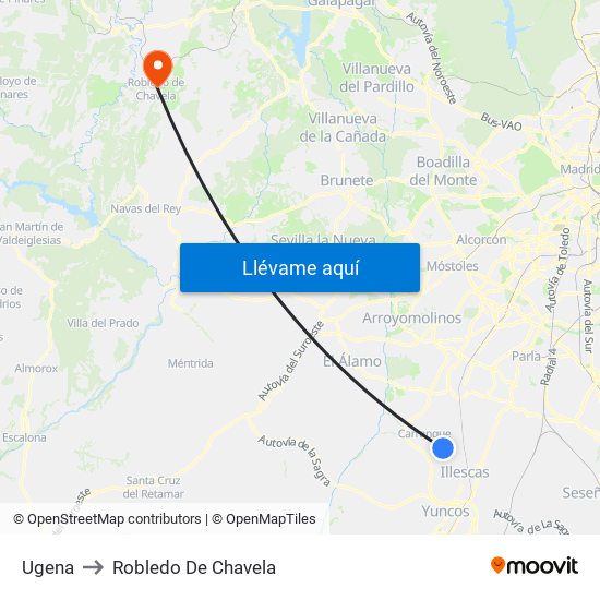 Ugena to Robledo De Chavela map
