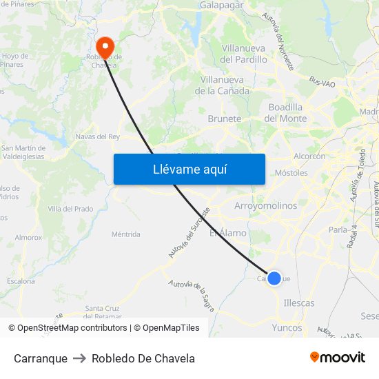 Carranque to Robledo De Chavela map