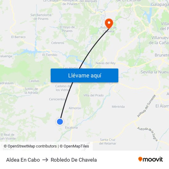 Aldea En Cabo to Robledo De Chavela map