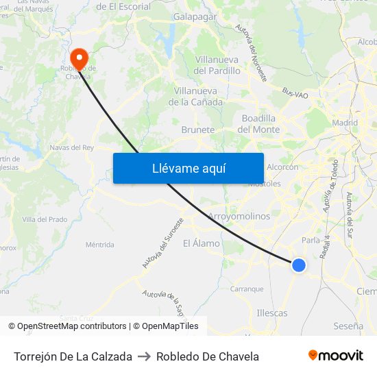 Torrejón De La Calzada to Robledo De Chavela map