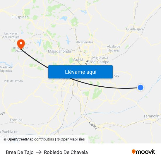 Brea De Tajo to Robledo De Chavela map