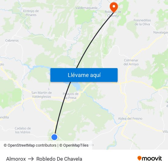 Almorox to Robledo De Chavela map