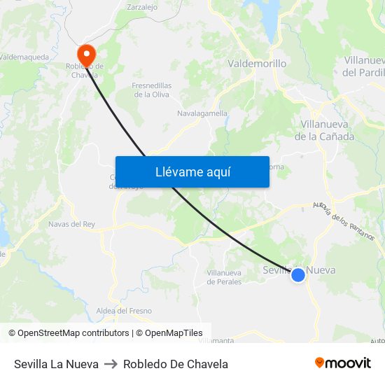 Sevilla La Nueva to Robledo De Chavela map