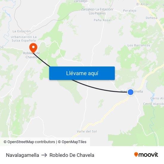 Navalagamella to Robledo De Chavela map