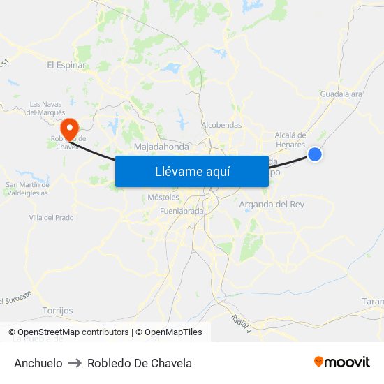 Anchuelo to Robledo De Chavela map