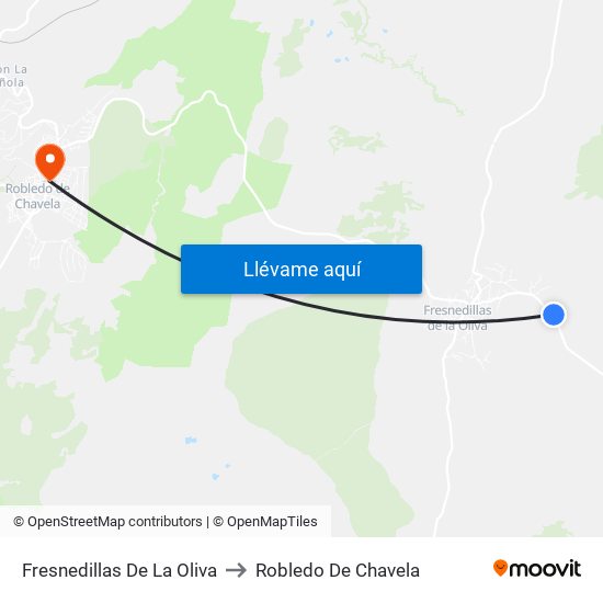 Fresnedillas De La Oliva to Robledo De Chavela map