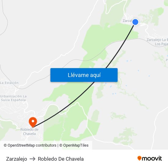 Zarzalejo to Robledo De Chavela map