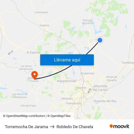 Torremocha De Jarama to Robledo De Chavela map