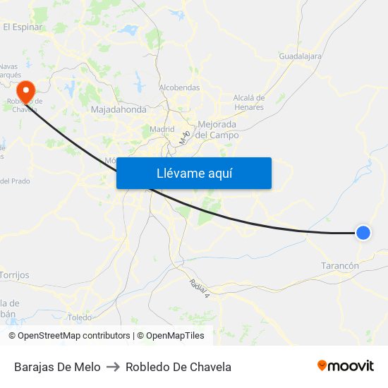 Barajas De Melo to Robledo De Chavela map