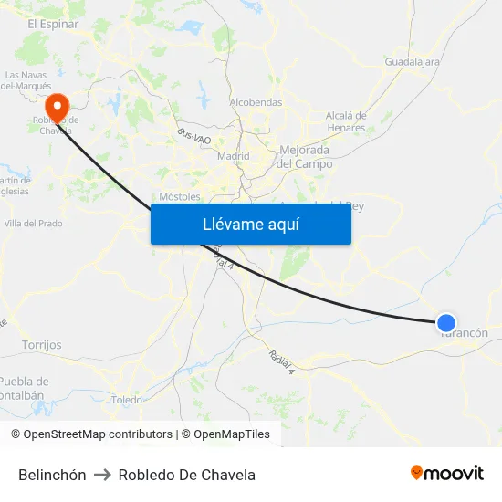 Belinchón to Robledo De Chavela map