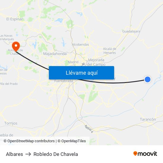 Albares to Robledo De Chavela map