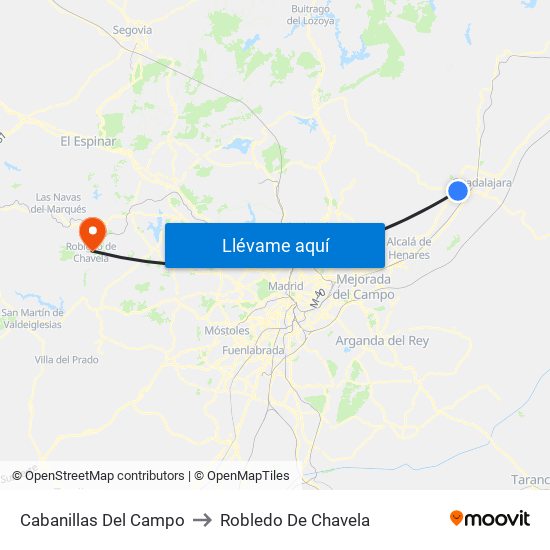 Cabanillas Del Campo to Robledo De Chavela map