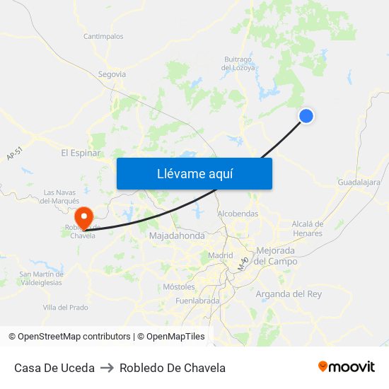 Casa De Uceda to Robledo De Chavela map