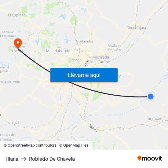 Illana to Robledo De Chavela map