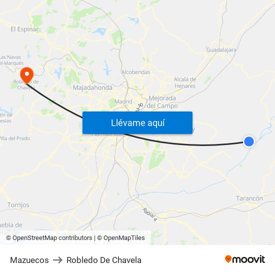 Mazuecos to Robledo De Chavela map