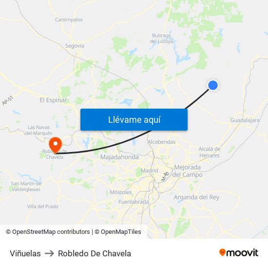 Viñuelas to Robledo De Chavela map