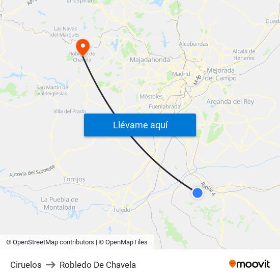 Ciruelos to Robledo De Chavela map