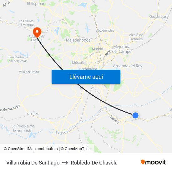 Villarrubia De Santiago to Robledo De Chavela map
