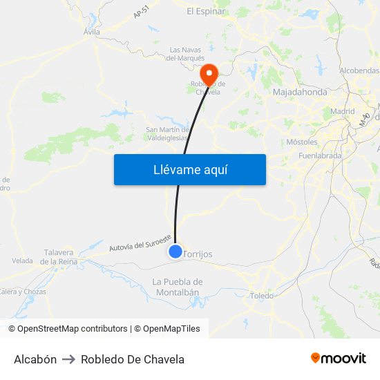 Alcabón to Robledo De Chavela map