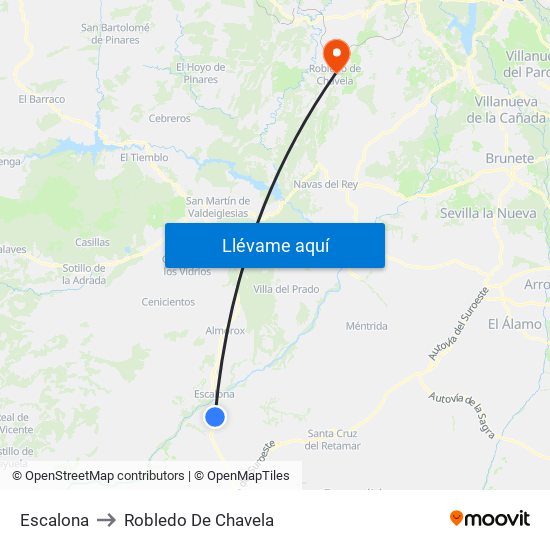 Escalona to Robledo De Chavela map