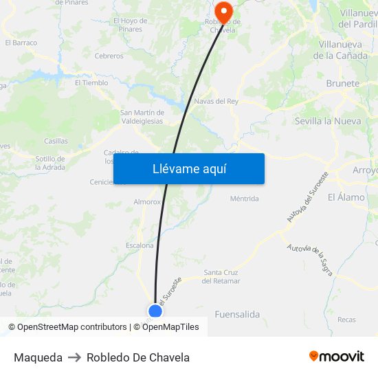 Maqueda to Robledo De Chavela map