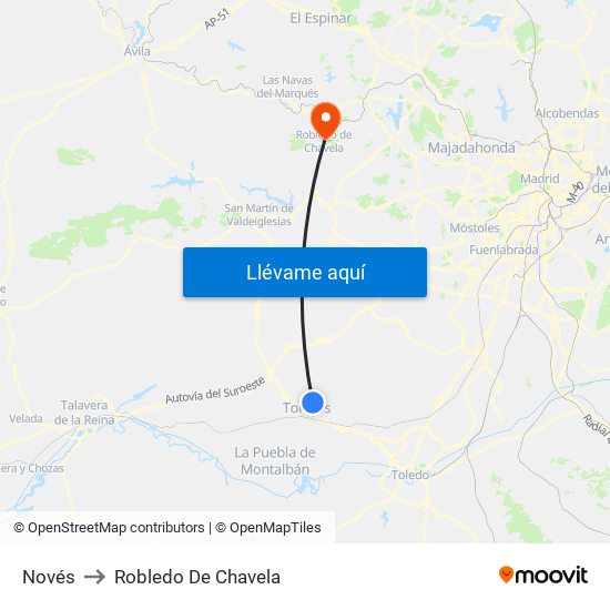 Novés to Robledo De Chavela map