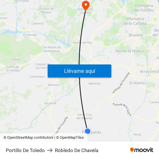 Portillo De Toledo to Robledo De Chavela map