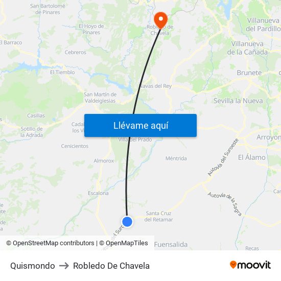 Quismondo to Robledo De Chavela map