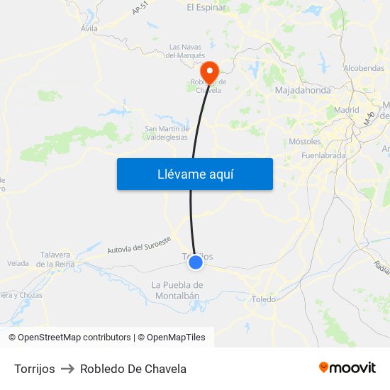 Torrijos to Robledo De Chavela map
