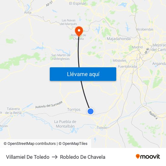 Villamiel De Toledo to Robledo De Chavela map