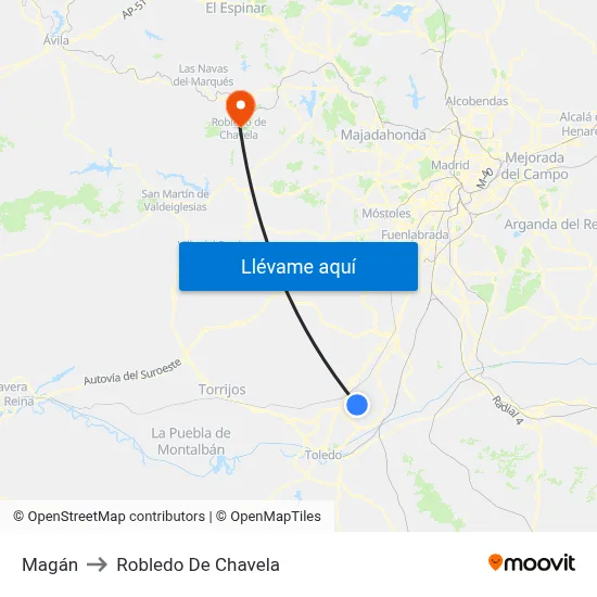 Magán to Robledo De Chavela map
