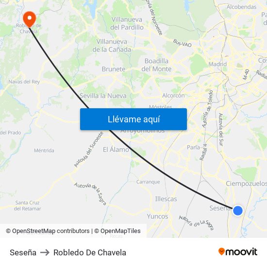 Seseña to Robledo De Chavela map
